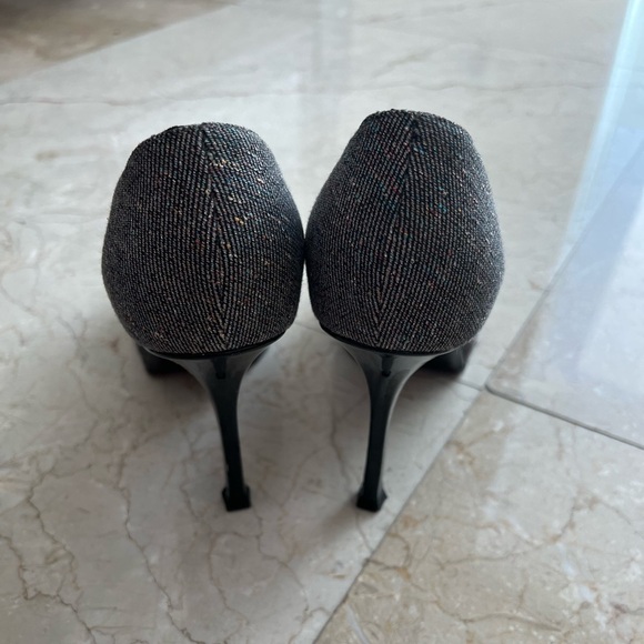 Yves Saint Laurent Metallic Gray Platform Pumps - Picture 7 of 16